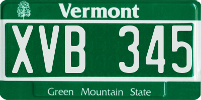 VT license plate XVB345