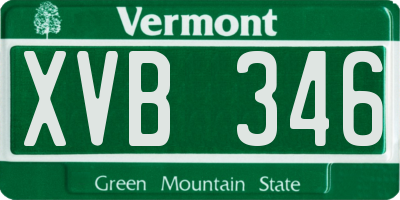 VT license plate XVB346
