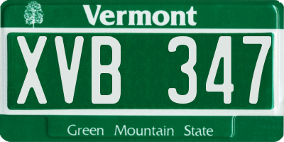 VT license plate XVB347