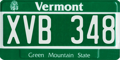 VT license plate XVB348