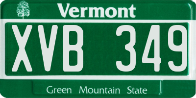 VT license plate XVB349