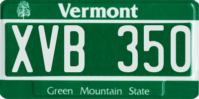 VT license plate XVB350
