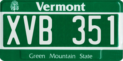 VT license plate XVB351