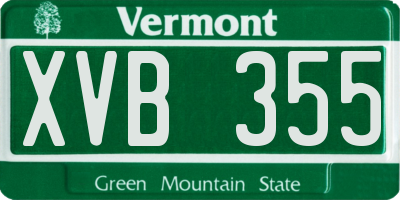 VT license plate XVB355