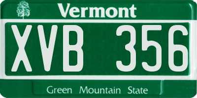 VT license plate XVB356