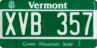 VT license plate XVB357
