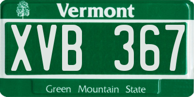 VT license plate XVB367