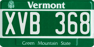 VT license plate XVB368