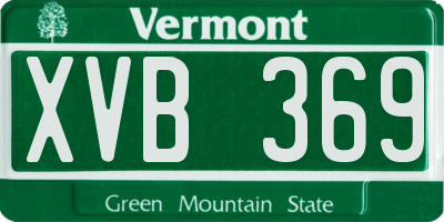 VT license plate XVB369