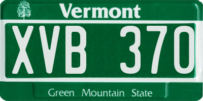 VT license plate XVB370