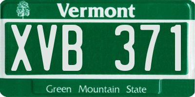 VT license plate XVB371