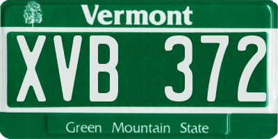 VT license plate XVB372