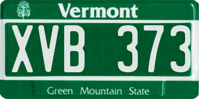 VT license plate XVB373
