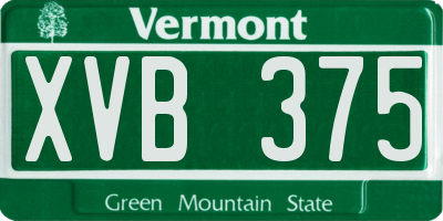 VT license plate XVB375