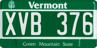 VT license plate XVB376