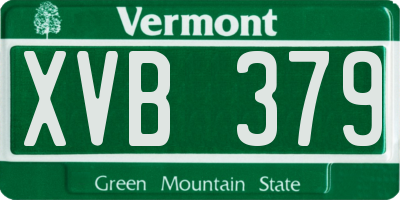 VT license plate XVB379
