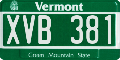 VT license plate XVB381