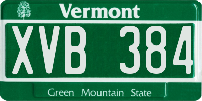 VT license plate XVB384