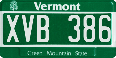 VT license plate XVB386