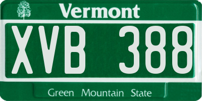 VT license plate XVB388