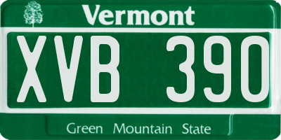 VT license plate XVB390