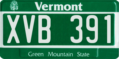 VT license plate XVB391