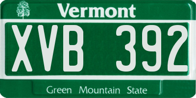 VT license plate XVB392