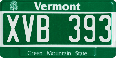 VT license plate XVB393