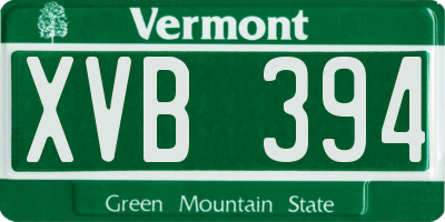 VT license plate XVB394