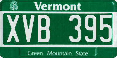 VT license plate XVB395