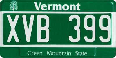VT license plate XVB399