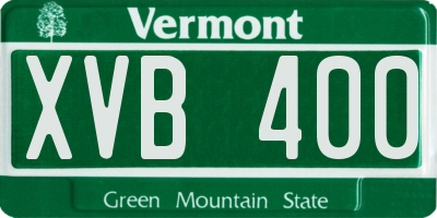 VT license plate XVB400