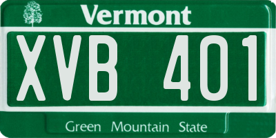 VT license plate XVB401