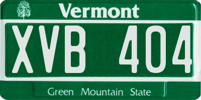 VT license plate XVB404