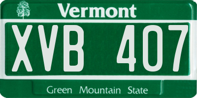 VT license plate XVB407