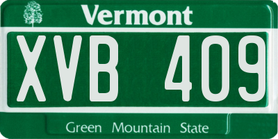 VT license plate XVB409