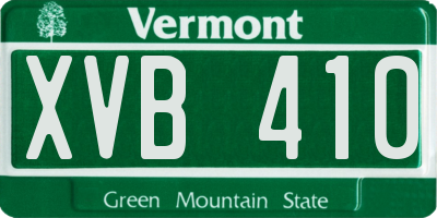 VT license plate XVB410