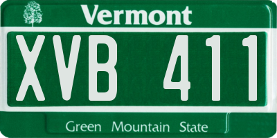 VT license plate XVB411