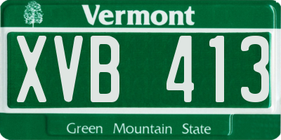 VT license plate XVB413