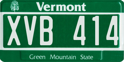VT license plate XVB414