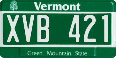VT license plate XVB421