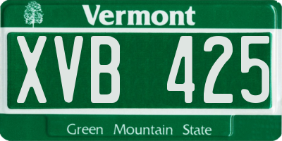 VT license plate XVB425