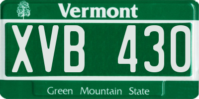 VT license plate XVB430