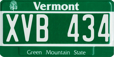 VT license plate XVB434