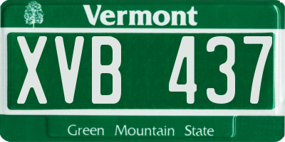 VT license plate XVB437