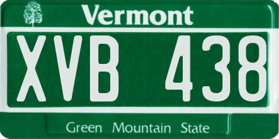 VT license plate XVB438