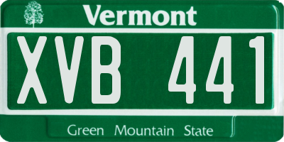 VT license plate XVB441