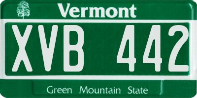 VT license plate XVB442