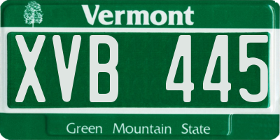 VT license plate XVB445