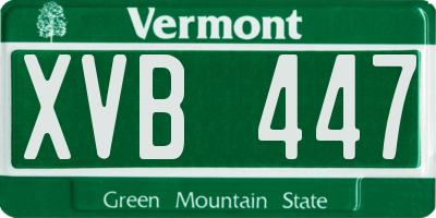 VT license plate XVB447